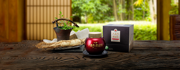 IJCの取扱商品、厳選された高麗人蔘から作られた天壽蔘濃縮茶の写真